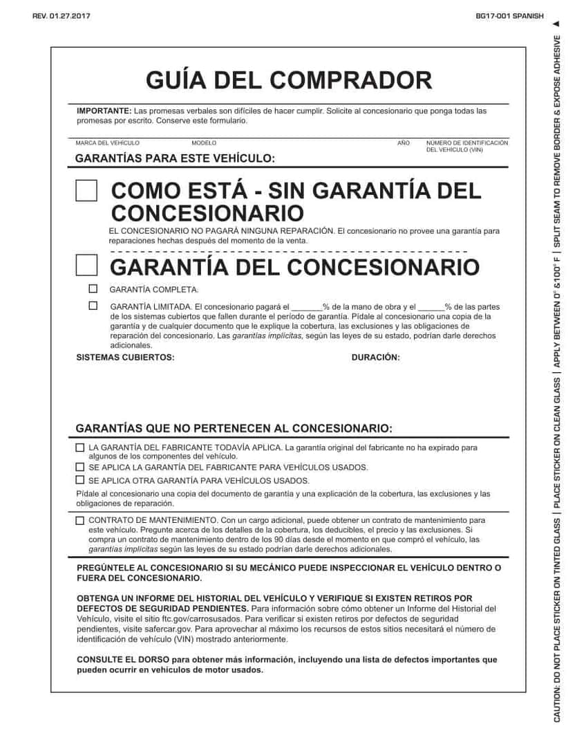 Orden de compra española 1