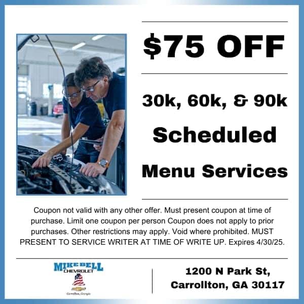 $75 Off Scheduled Menu Services