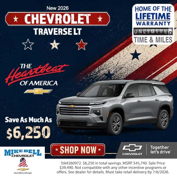 New 2026 Chevrolet Traverse LT