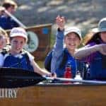 Children on a canoe