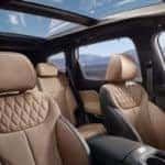 The 2021 Hyundai Santa Fe with a panoramic sunroof.
