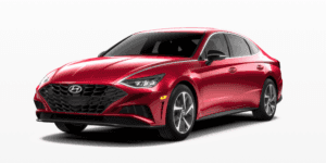 The 2021 Hyundai Sonata in Calypso Red