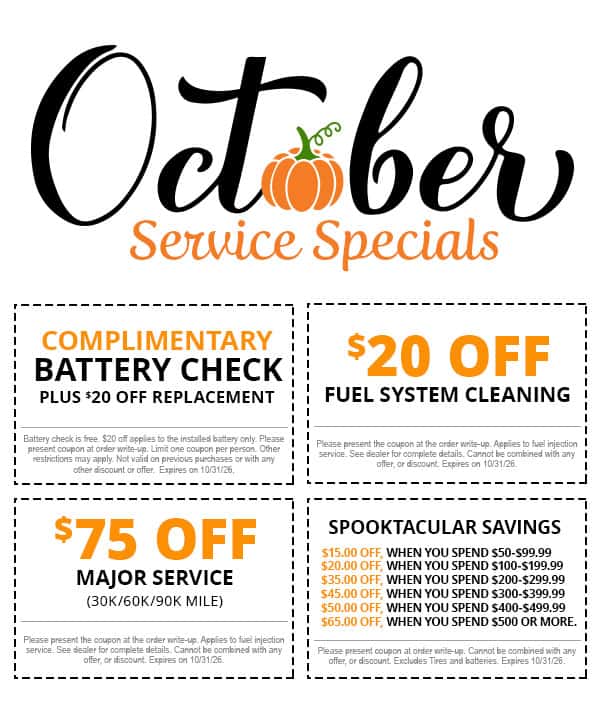 October Service Specials