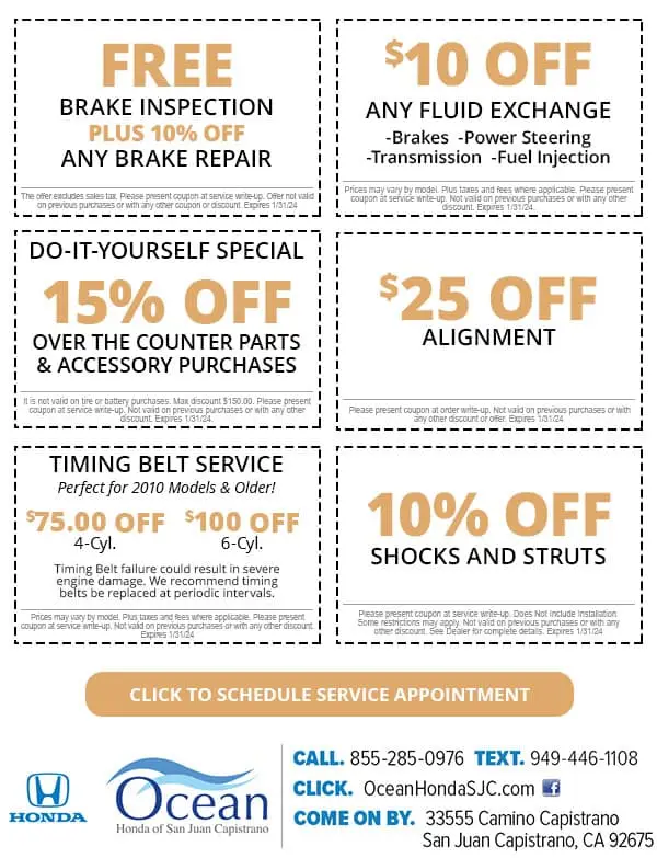 Auto Service Specials | Ocean Honda of San Juan Capistrano