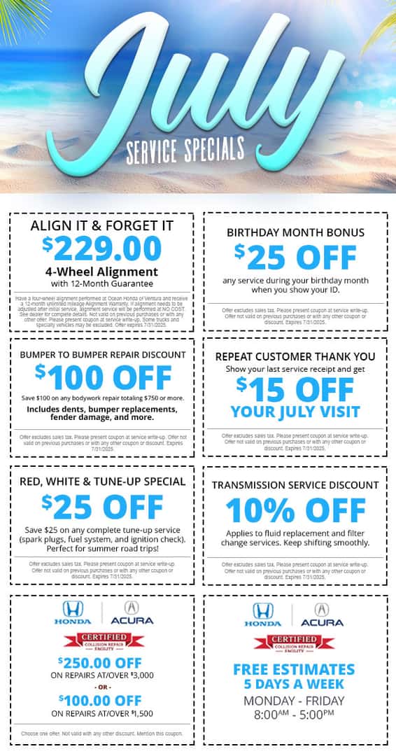 July Service Specials