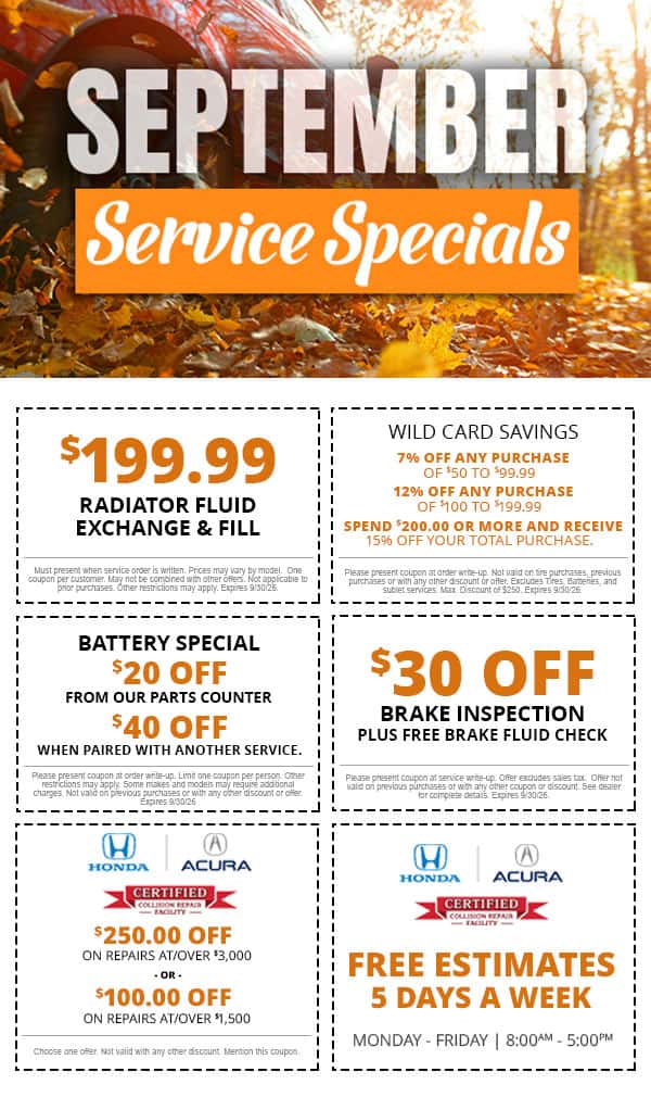 September Service Specials