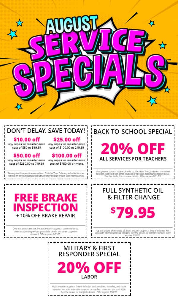 August Service Specials