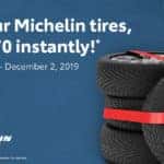 Buy for 4 Michelin tires, save $70 instantly!