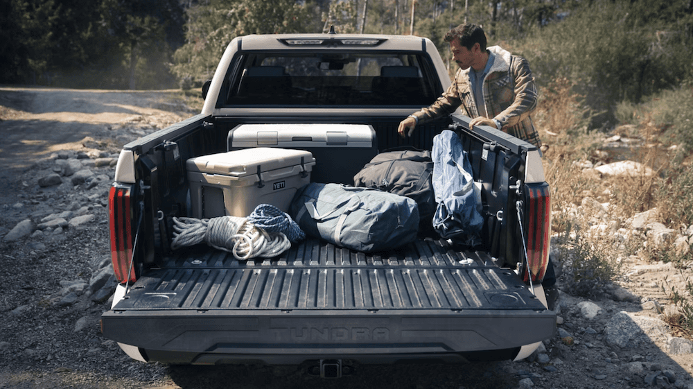 2025 Toyota Tundra 1794 Edition CrewMax interior shown in Saddle Tan for sale in Mobile, AL. 