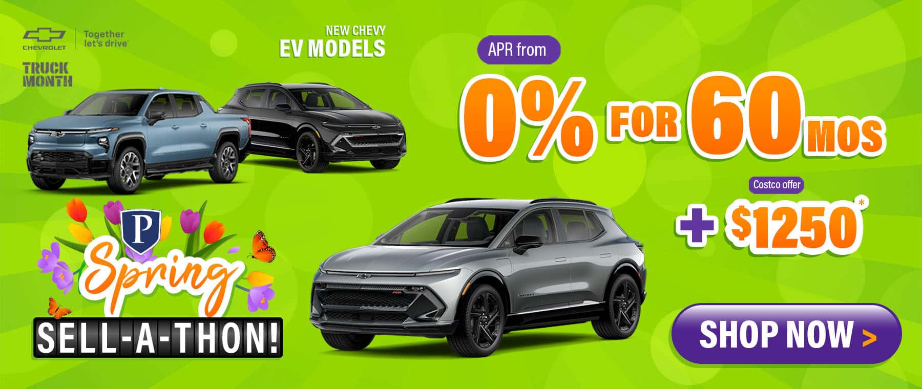 New Chevy EV Models - finance as low as 0% APR for 60 months plus $1250 Costco Member Offer