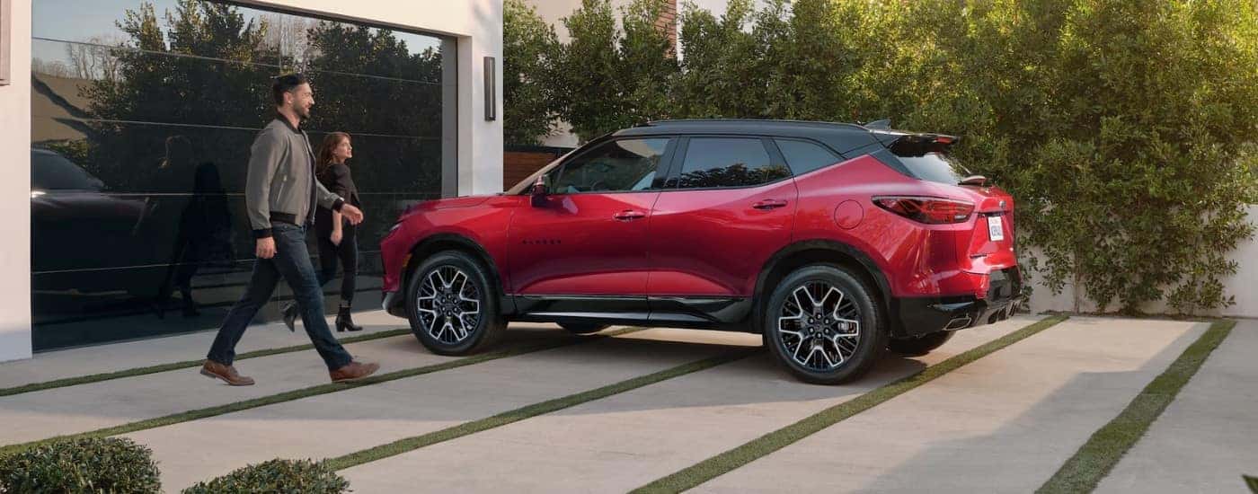 A red 2025 Chevy Blazer for sale near Charlotte.