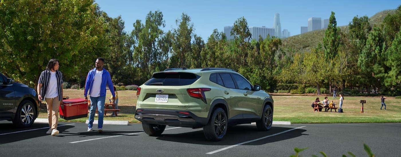 A green 2025 Chevy Trax for sale near Cherryville parked on a sunny day.