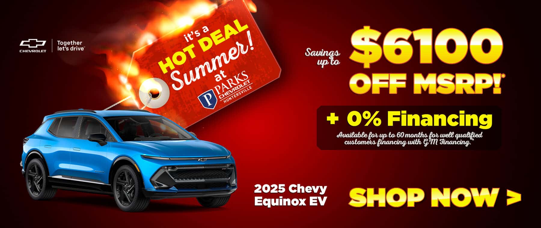July Desktop Special for Chevy Equinox EV from Parks Chevy Huntersville