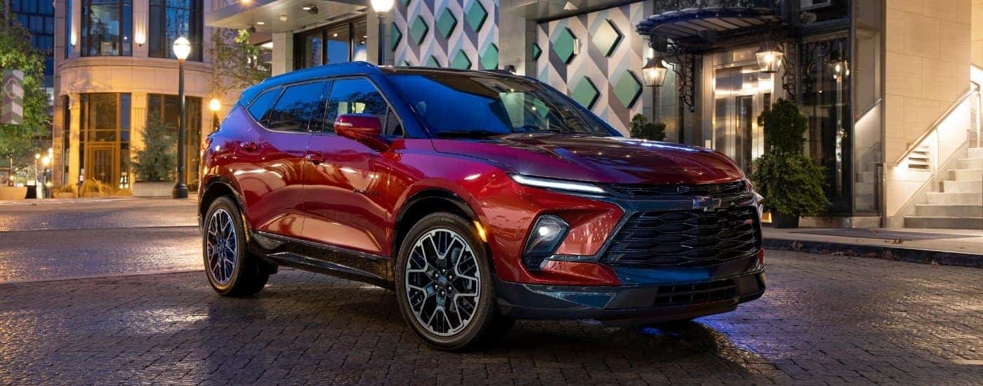 A red 2025 Chevy Blazer for sale near me.