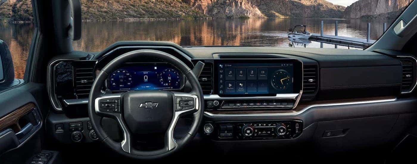 The black dash in a 2026 Chevy Silverado 1500 for sale near Statesville.