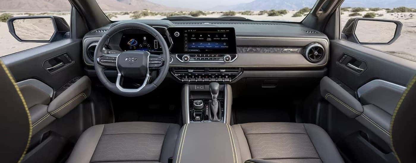 The gray interior in a 2024 Chevy Colorado for sale near Charlotte.