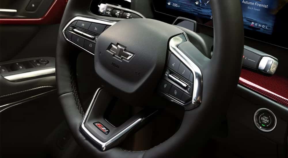 Steering wheel in a 2026 Chevy Traverse Z71