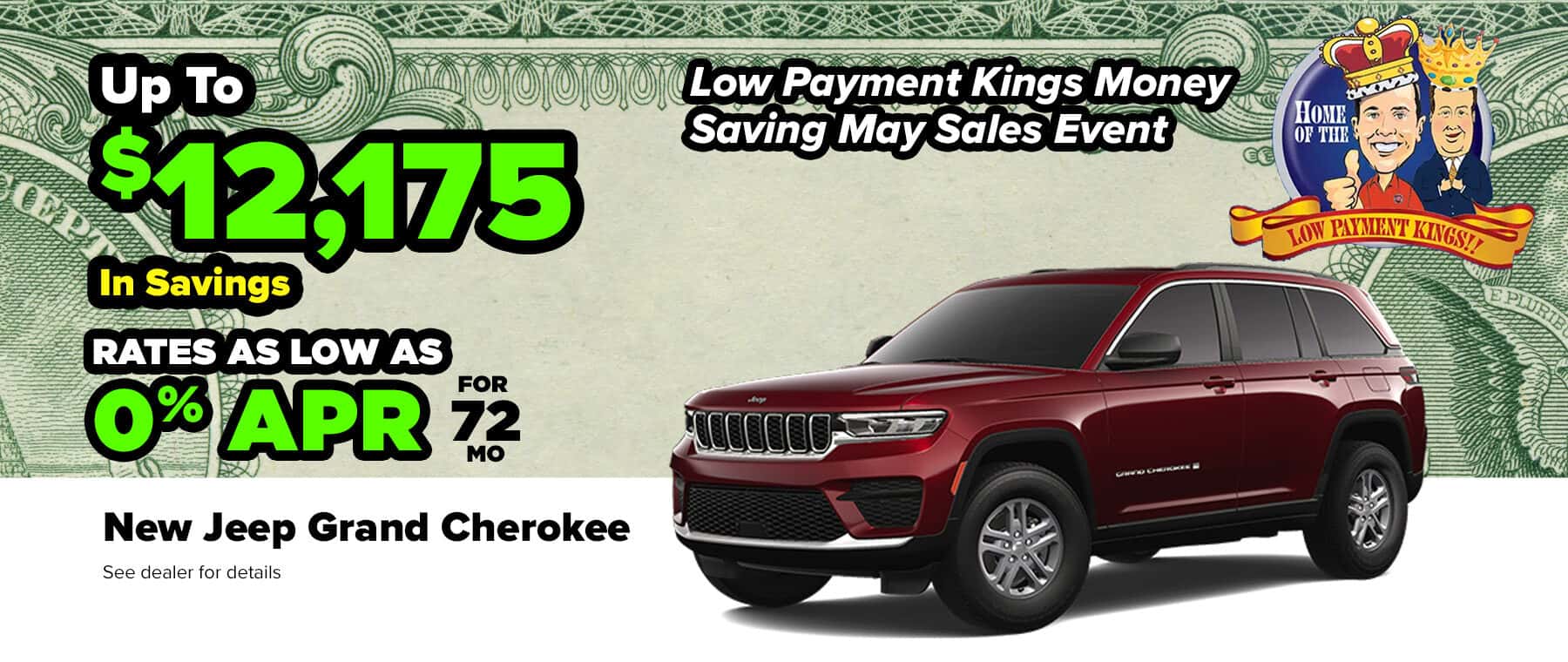 Low Payment Kings Money Saving May Sales Event Grand Cherokee Offer