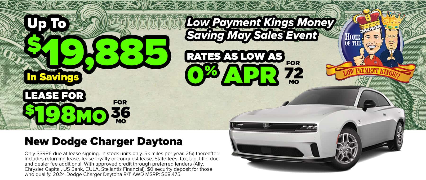 Low Payment Kings Money Saving May Sales Event Charger Offer