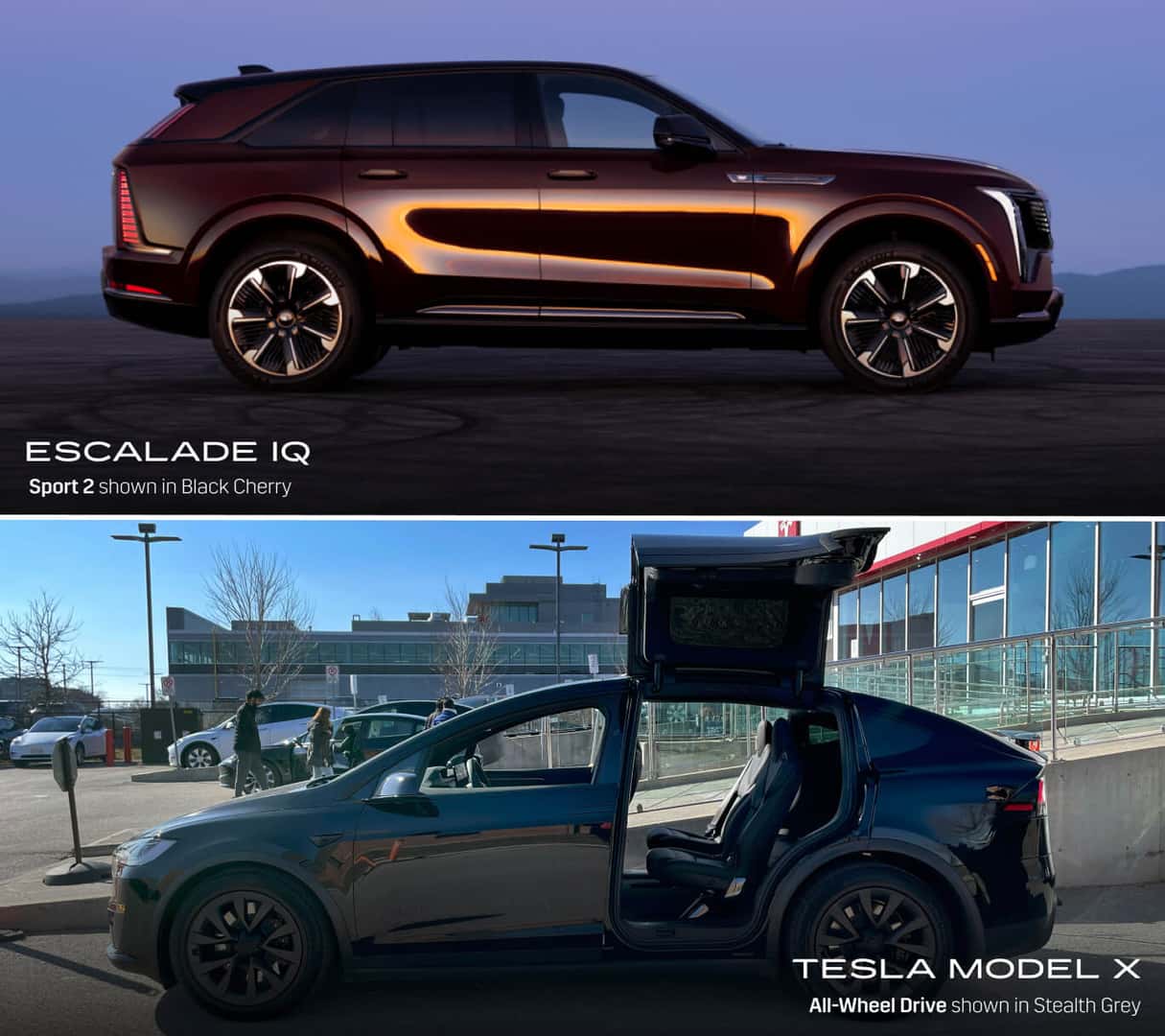 Tesla Model X vs. Cadillac Escalade IQ Range