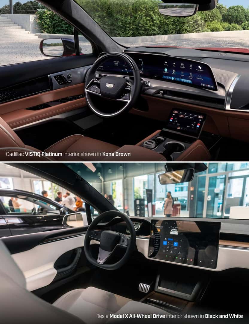 Tesla Model X vs. Cadillac VISTIQ Interior & Features