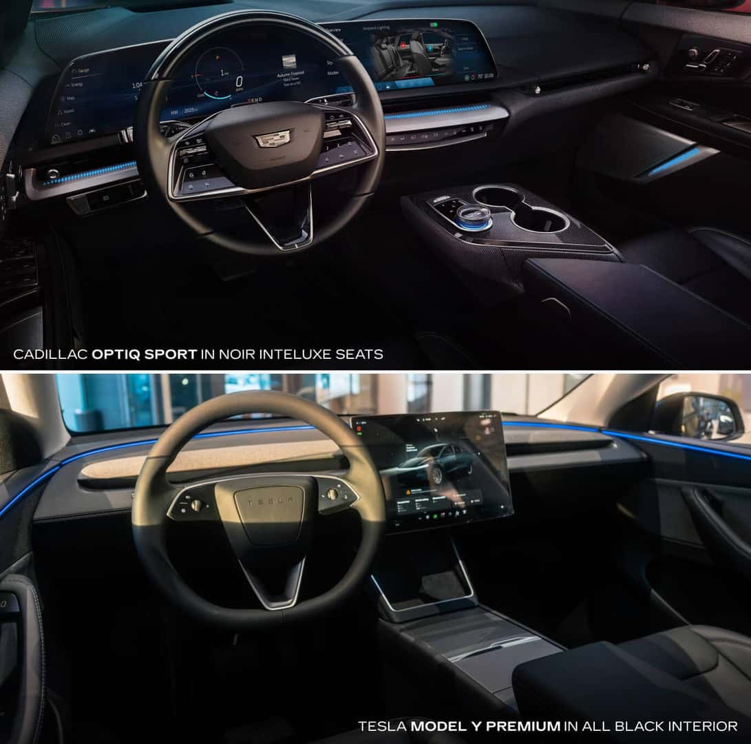 Cadillac OPTIQ vs. Tesla Model Y: Interior