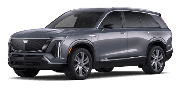 Gray Cadillac VISTIQ shown from a front three-quarter view.