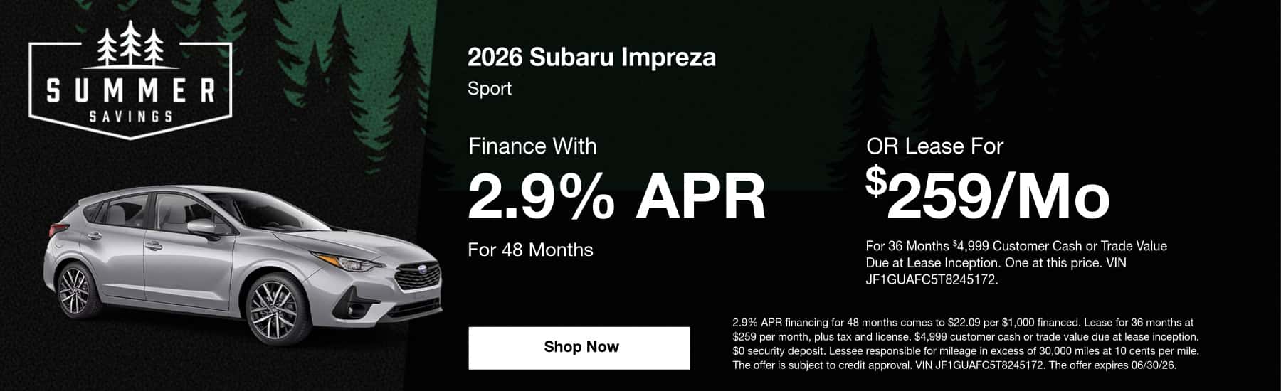Subaru Impreza Offer
