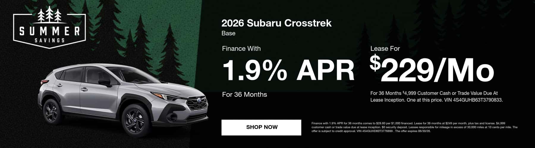 Subaru Crosstrek Offer
