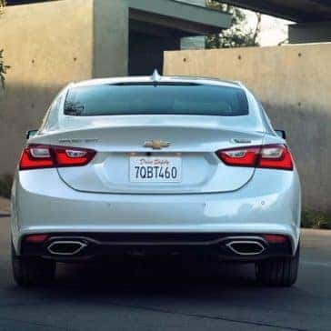 White Chevrolet Malibu rear detail