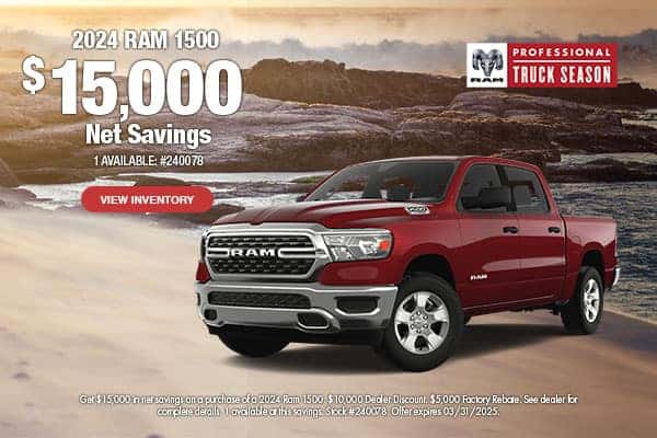 2024 Ram 1500 $15,000 Net Savings!