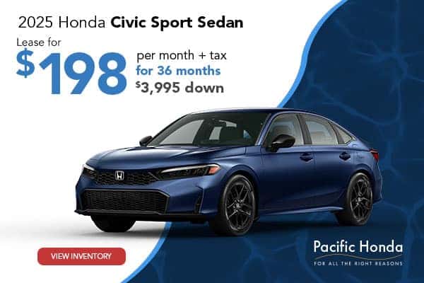 2025 Civic Sport Sedan Just $198mo for 36mo*