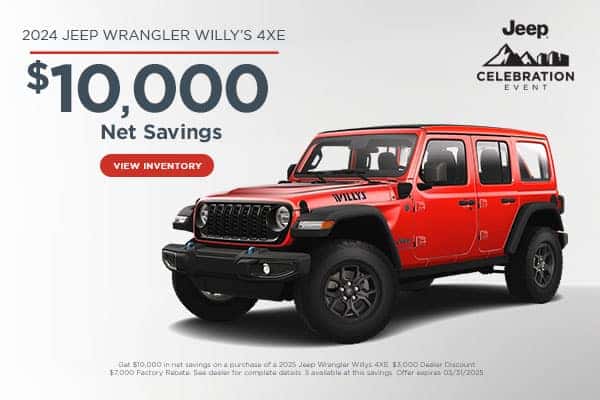 2024 Jeep Wrangler Willy's 4XE Enjoy $10,000 Net Savings!