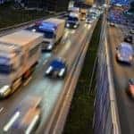 Highway with fast-moving traffic
