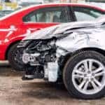 Damaged cars in a service center for collision repair