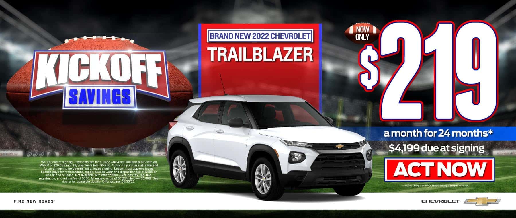 New 2022 Trailblazer - $219/month for 24 months $4,199 due at signing | Act Now