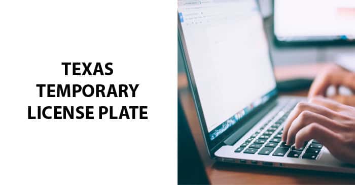 Texas Temporary License Plate
