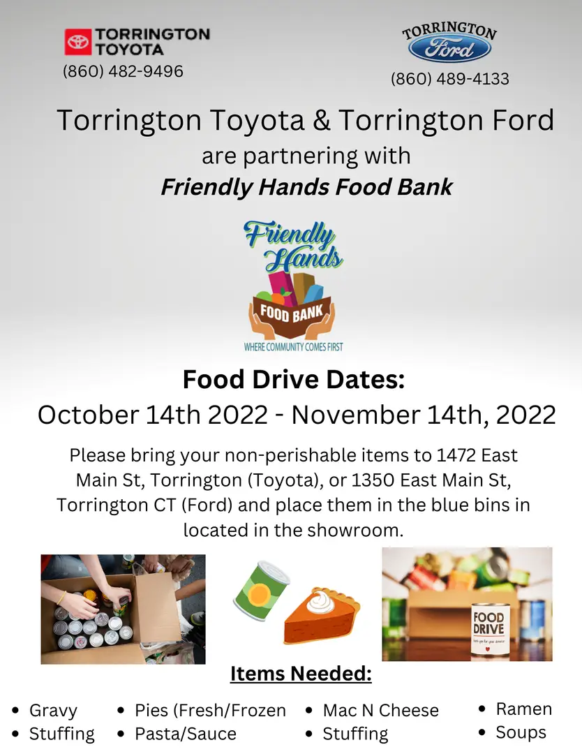 Friendly Hands Food Bank - November 2022 | Torrington Toyota