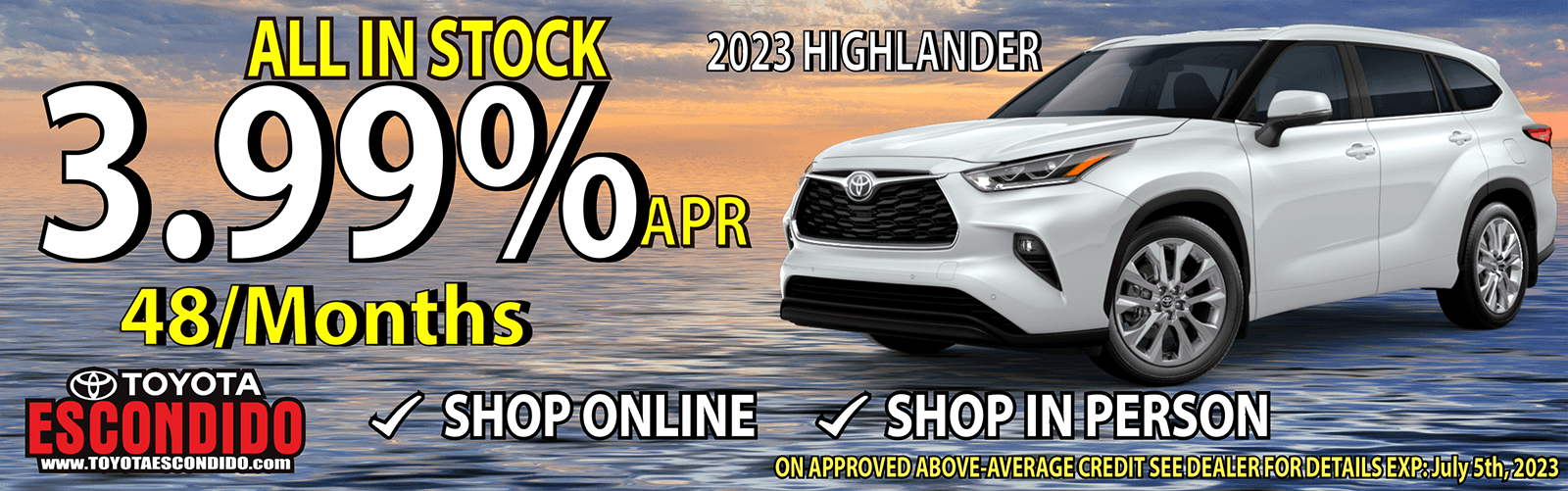 2023 Highlander Incentive