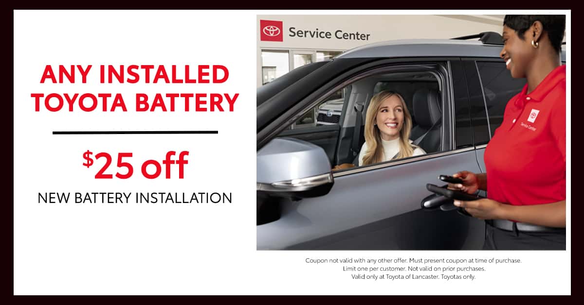 Toyota Battery Special $25 Off