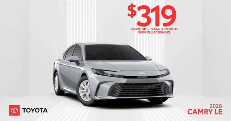 $319 lease offer on new Camry LE
