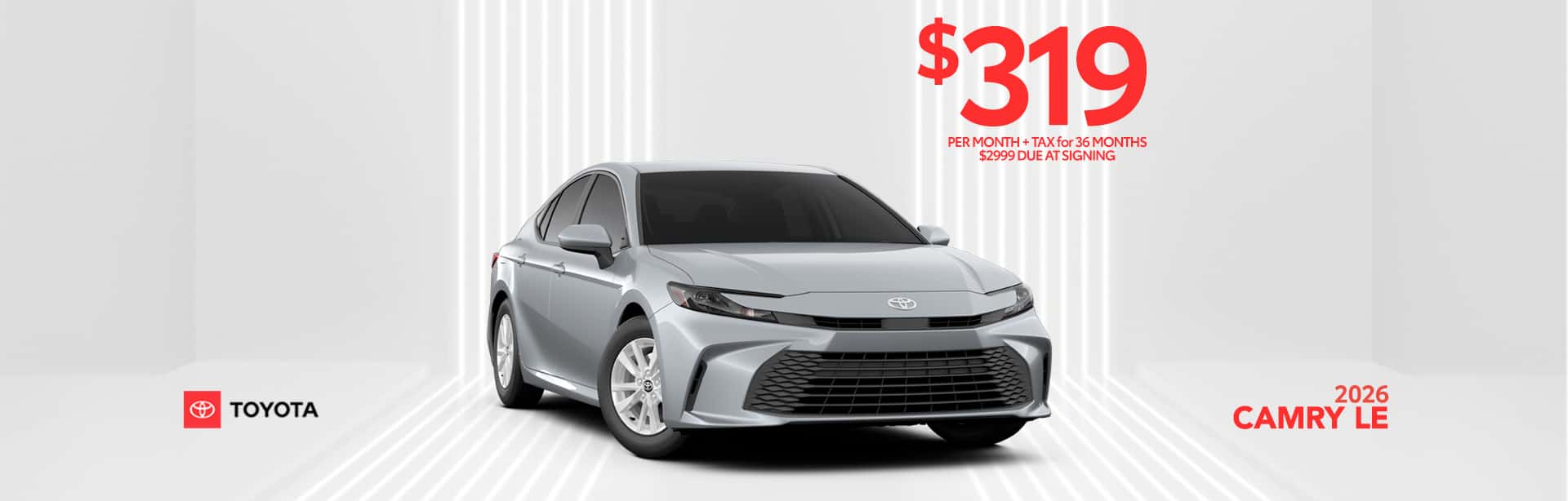 $319 lease offer on new Camry LE