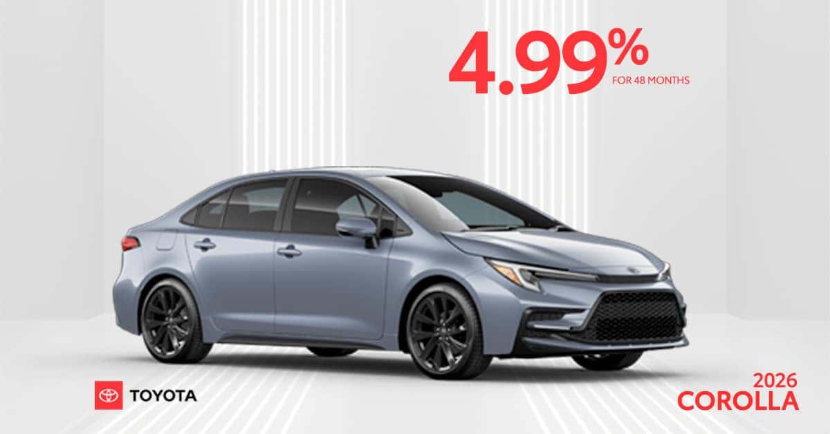 4.99% APR offer on new Corolla