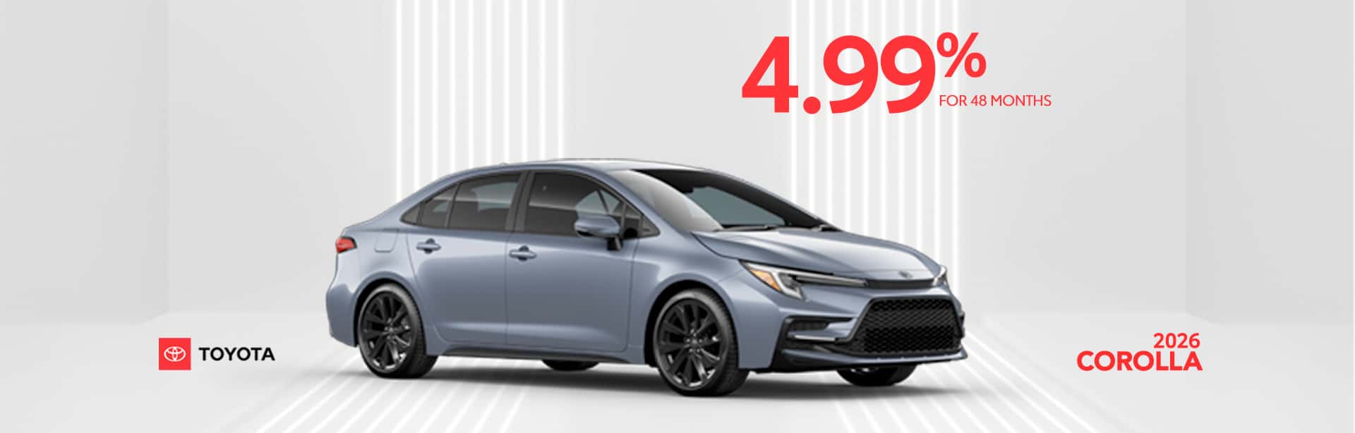 4.99% APR offer on new Corolla