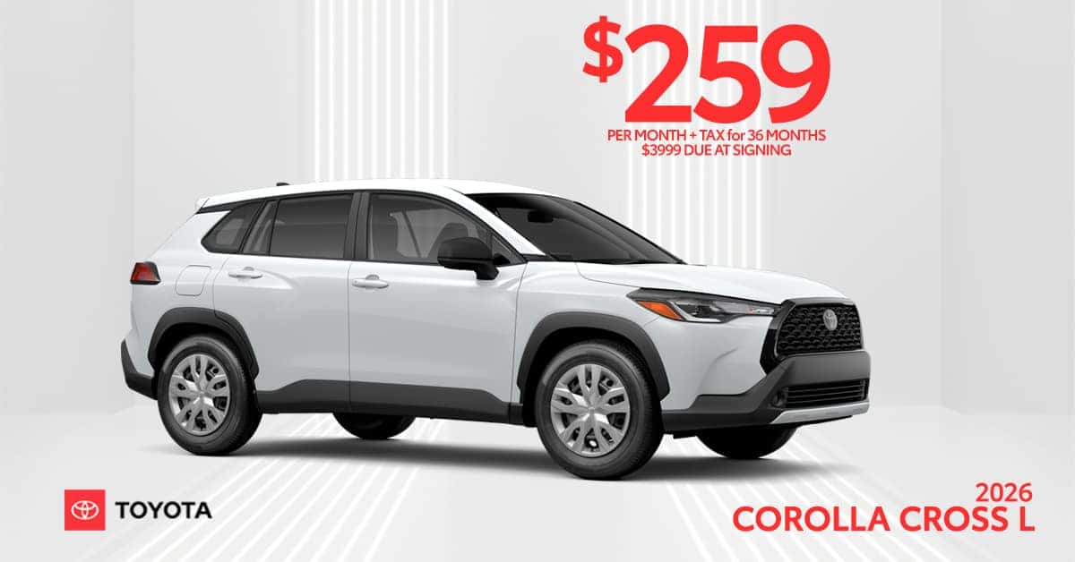 $259 lease offer on new Corolla Cross L