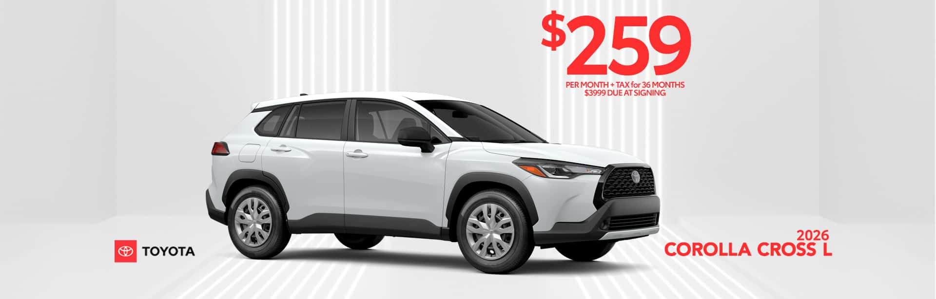 $259 lease offer on new Corolla Cross L