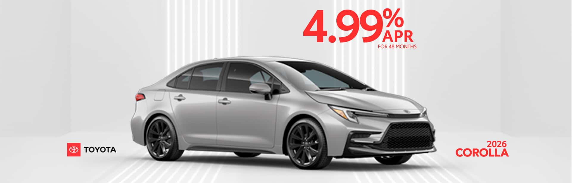 4.99% APR offer on new Corolla