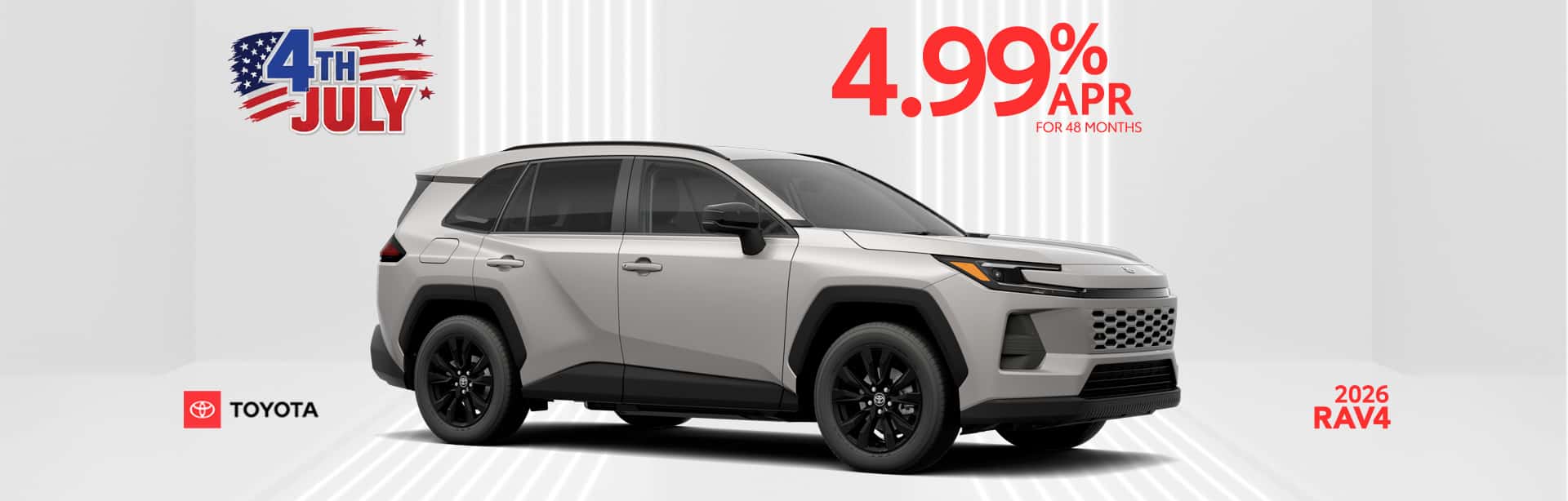 New silver RAV4 with 4th of July APR offer