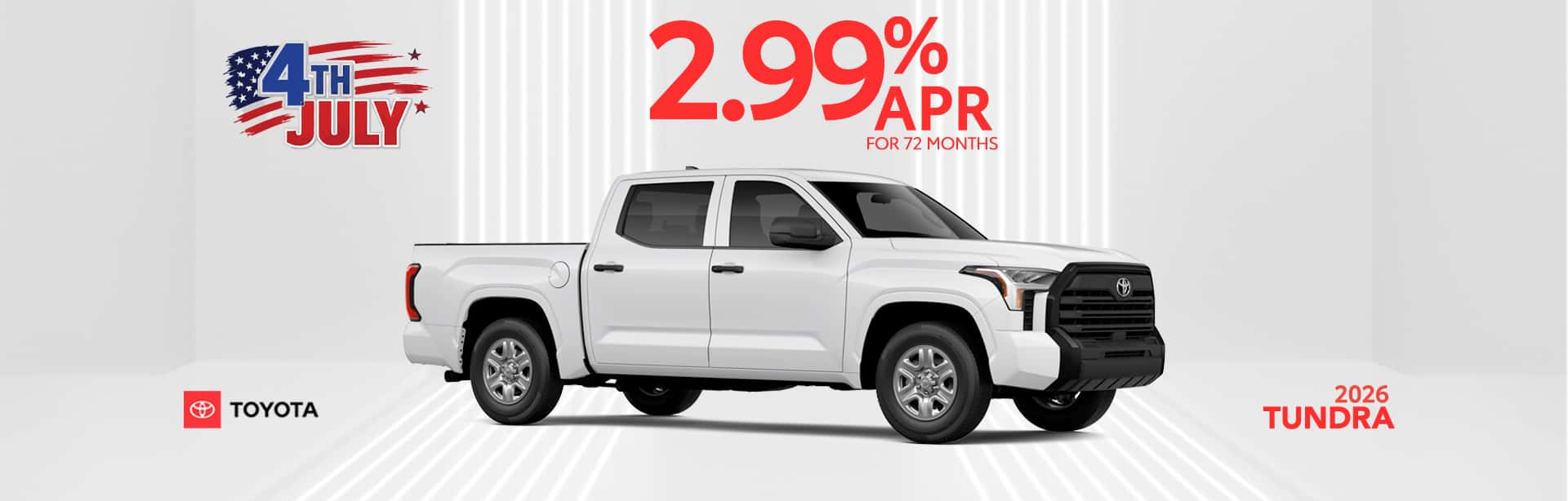 New white Tundra 4th of July APR offer