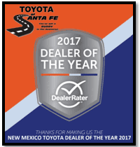 Toyota of Santa Fe 2017 Dealer of The Year for New Mexico
